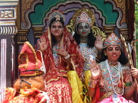 Artists are dressing as Hindu God and Goddess as they are performing on the last day of the week-long celebration of Lord Jagannath's ''Rath...