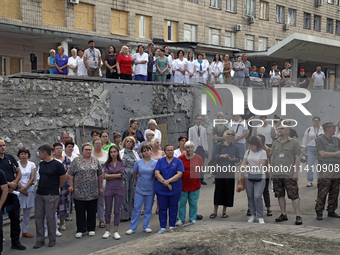 Health professionals are attending the requiem for the victims of the Russian missile attack on the Ohmatdyt National Specialized Children's...