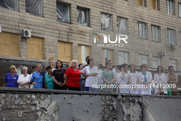 Health professionals are attending the requiem for the victims of the Russian missile attack on the Ohmatdyt National Specialized Children's...