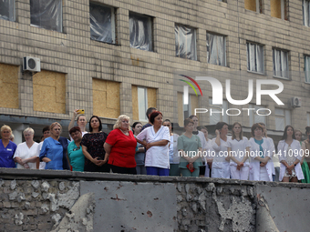 Health professionals are attending the requiem for the victims of the Russian missile attack on the Ohmatdyt National Specialized Children's...