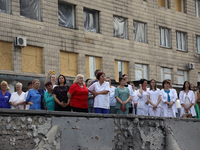 Health professionals are attending the requiem for the victims of the Russian missile attack on the Ohmatdyt National Specialized Children's...