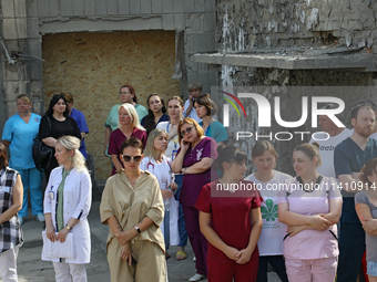 Health professionals are attending the requiem for the victims of the Russian missile attack on the Ohmatdyt National Specialized Children's...