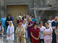 Health professionals are attending the requiem for the victims of the Russian missile attack on the Ohmatdyt National Specialized Children's...