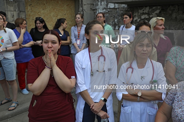 Health professionals are attending the requiem for the victims of the Russian missile attack on the Ohmatdyt National Specialized Children's...