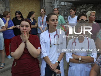 Health professionals are attending the requiem for the victims of the Russian missile attack on the Ohmatdyt National Specialized Children's...