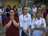 Health professionals are attending the requiem for the victims of the Russian missile attack on the Ohmatdyt National Specialized Children's...