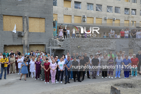 Health professionals are attending the requiem for the victims of the Russian missile attack on the Ohmatdyt National Specialized Children's...