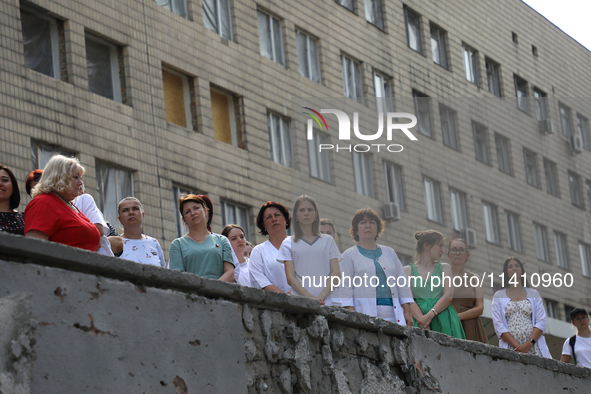 Health professionals are attending the requiem for the victims of the Russian missile attack on the Ohmatdyt National Specialized Children's...