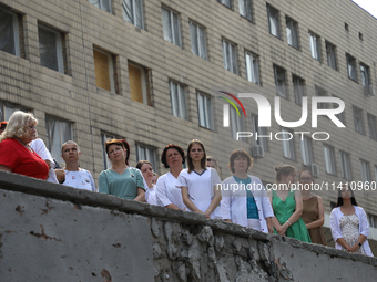 Health professionals are attending the requiem for the victims of the Russian missile attack on the Ohmatdyt National Specialized Children's...