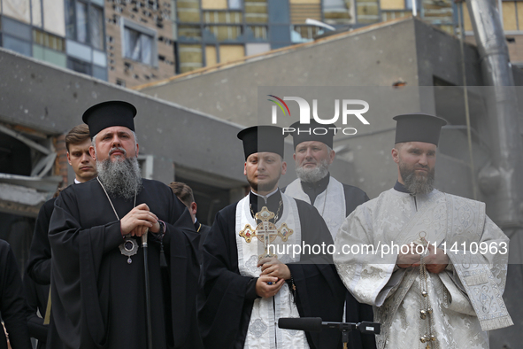 Metropolitan Epiphanius of Kyiv and All Ukraine is attending the requiem for the victims of the Russian missile attack on the Ohmatdyt Natio...