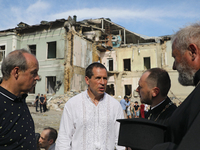 Volodymyr Zhovnir, Director General of the Ohmatdyt National Specialized Children's Hospital, is attending the requiem for the victims of th...