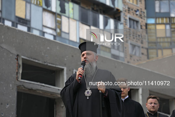 Metropolitan Epiphanius of Kyiv and All Ukraine is attending the requiem for the victims of the Russian missile attack on the Ohmatdyt Natio...