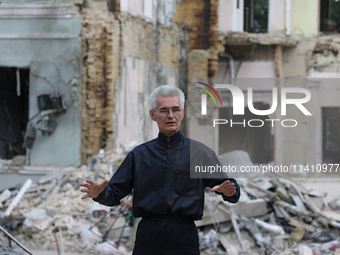 Herman Makarenko, conductor of the Kyiv Classic Orchestra, is attending the requiem for the victims of the Russian missile attack on the Ohm...