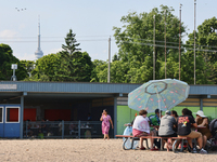 People are picnicking on Centre Island in Toronto, Ontario, Canada, on July 13, 2024. (