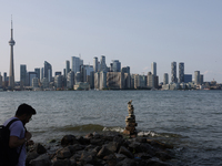 The skyline of the city of Toronto is being seen from Centre Island in Toronto, Ontario, Canada, on July 13, 2024. (