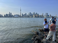 The skyline of the city of Toronto is being seen from Centre Island in Toronto, Ontario, Canada, on July 13, 2024. (