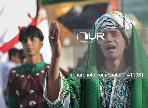 Muslims Pay Their Respects In Karbala, Iraq, on july 15, 2024.  Ashura Is A Period Of Mourning In Remembrance Of The Seventh - Century Marty...