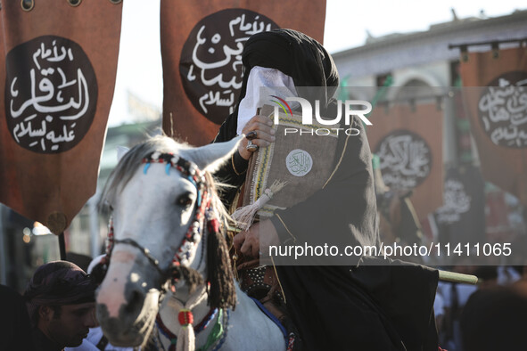 Muslims Pay Their Respects In Karbala, Iraq, on july 15, 2024.  Ashura Is A Period Of Mourning In Remembrance Of The Seventh - Century Marty...