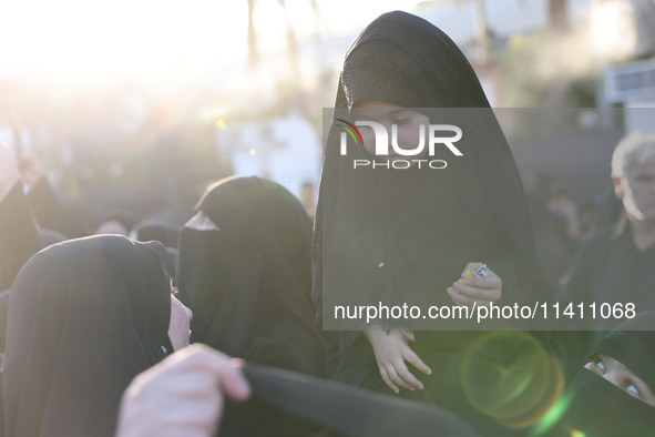 Muslims Pay Their Respects In Karbala, Iraq, on july 15, 2024.  Ashura Is A Period Of Mourning In Remembrance Of The Seventh - Century Marty...