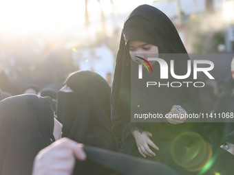 Muslims Pay Their Respects In Karbala, Iraq, on july 15, 2024.  Ashura Is A Period Of Mourning In Remembrance Of The Seventh - Century Marty...