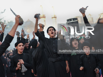 Muslims Pay Their Respects In Karbala, Iraq, on july 15, 2024.  Ashura Is A Period Of Mourning In Remembrance Of The Seventh - Century Marty...