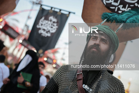 Muslims Pay Their Respects In Karbala, Iraq, on july 15, 2024.  Ashura Is A Period Of Mourning In Remembrance Of The Seventh - Century Marty...