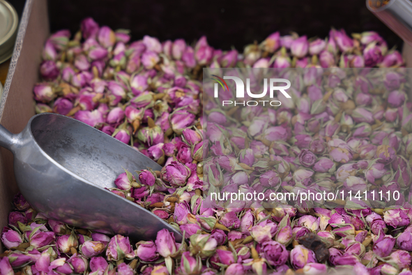 Rose petals are being sold at a spice stall during the Taste of the Middle East Food Festival in Toronto, Ontario, Canada, on July 06, 2024....