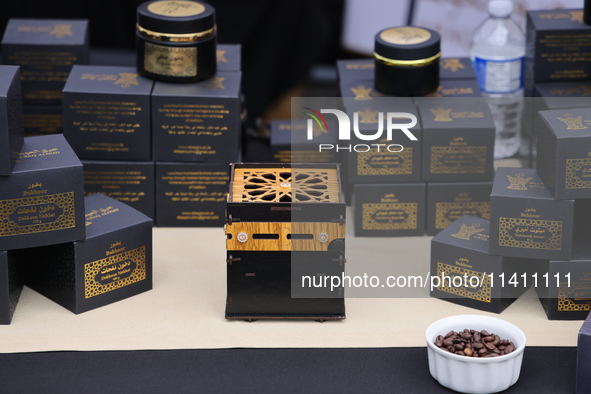 Arabic style coffee is being sold during the Taste of the Middle East Food Festival in Toronto, Ontario, Canada, on July 06, 2024. The festi...