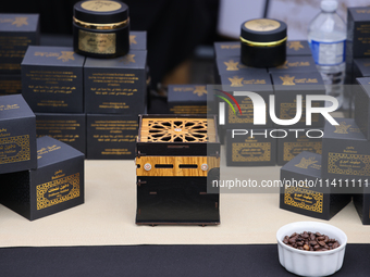 Arabic style coffee is being sold during the Taste of the Middle East Food Festival in Toronto, Ontario, Canada, on July 06, 2024. The festi...