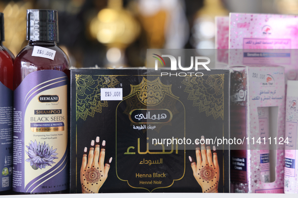 Henna and other beauty items are being sold during the Taste of the Middle East Food Festival in Toronto, Ontario, Canada, on July 06, 2024....