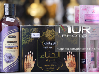 Henna and other beauty items are being sold during the Taste of the Middle East Food Festival in Toronto, Ontario, Canada, on July 06, 2024....