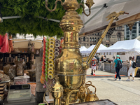 A samovar is being displayed during the Taste of the Middle East Food Festival in Toronto, Ontario, Canada, on July 06, 2024. The festival i...