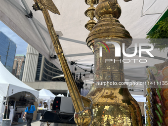 A samovar is being displayed during the Taste of the Middle East Food Festival in Toronto, Ontario, Canada, on July 06, 2024. The festival i...