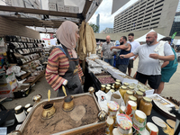 Traditional Turkish coffee is being prepared during the Taste of the Middle East Food Festival in Toronto, Ontario, Canada, on July 06, 2024...