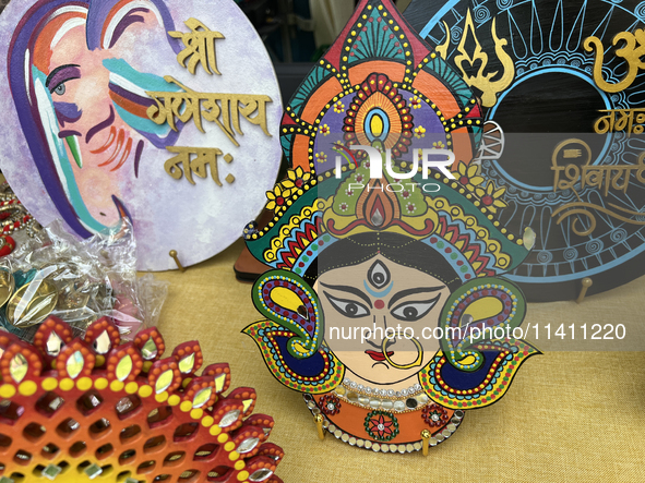 Religious items are being sold during the annual Rath Yatra festival in Toronto, Ontario, Canada, on July 13, 2024. The Rath Yatra festival...