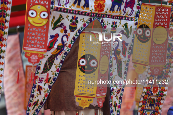 Detail of the chariot as thousands of Hindu devotees are taking part in the procession during the annual Rath Yatra festival in Toronto, Ont...