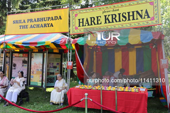 The Rath Yatra festival is taking place in Toronto, Ontario, Canada, on July 13, 2024. The Rath Yatra festival is honoring Lord Jagannath (L...