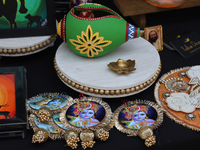 Religious items are being sold during the annual Rath Yatra festival in Toronto, Ontario, Canada, on July 13, 2024. The Rath Yatra festival...