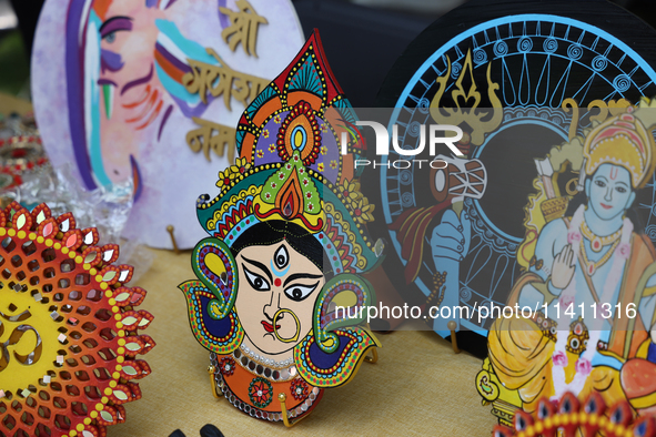 Religious items are being sold during the annual Rath Yatra festival in Toronto, Ontario, Canada, on July 13, 2024. The Rath Yatra festival...