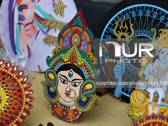 Religious items are being sold during the annual Rath Yatra festival in Toronto, Ontario, Canada, on July 13, 2024. The Rath Yatra festival...