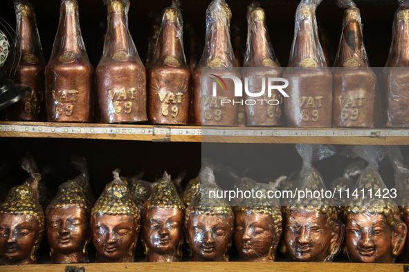 Fancy candles are being displayed at a small shop in Nainital, Uttarakhand, India, on April 21, 2024. 