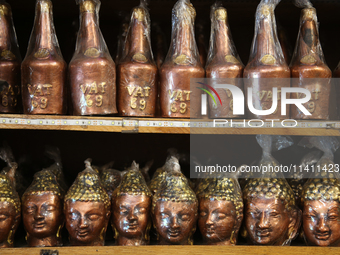 Fancy candles are being displayed at a small shop in Nainital, Uttarakhand, India, on April 21, 2024. (