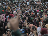 Students and job seekers are gathering to protest against the government job seeking quota system in Dhaka, Bangladesh, on July 15, 2024. (