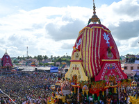 evotees Are Seen As They Are Pulling Shree Jagannath Temple Ditties Chariots On Bahuda Yatra Festival Day As It Is The End Day Of The Dittie...