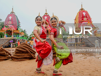  	Shree Jagannath Temple Traditional Dancers Are Seen As They Are Performing Their Traditional Dances On The Shree Jagannath Temple Ditties...