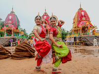  	Shree Jagannath Temple Traditional Dancers Are Seen As They Are Performing Their Traditional Dances On The Shree Jagannath Temple Ditties...