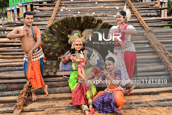  	Shree Jagannath Temple Traditional Dancers Are Seen As They Are Performing Their Traditional Dances On The Shree Jagannath Temple Ditties...