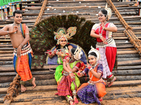  	Shree Jagannath Temple Traditional Dancers Are Seen As They Are Performing Their Traditional Dances On The Shree Jagannath Temple Ditties...