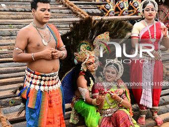  	Shree Jagannath Temple Traditional Dancers Are Seen As They Are Performing Their Traditional Dances On The Shree Jagannath Temple Ditties...