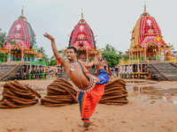  	Shree Jagannath Temple Traditional Dancers Are Seen As They Are Performing Their Traditional Dances On The Shree Jagannath Temple Ditties...